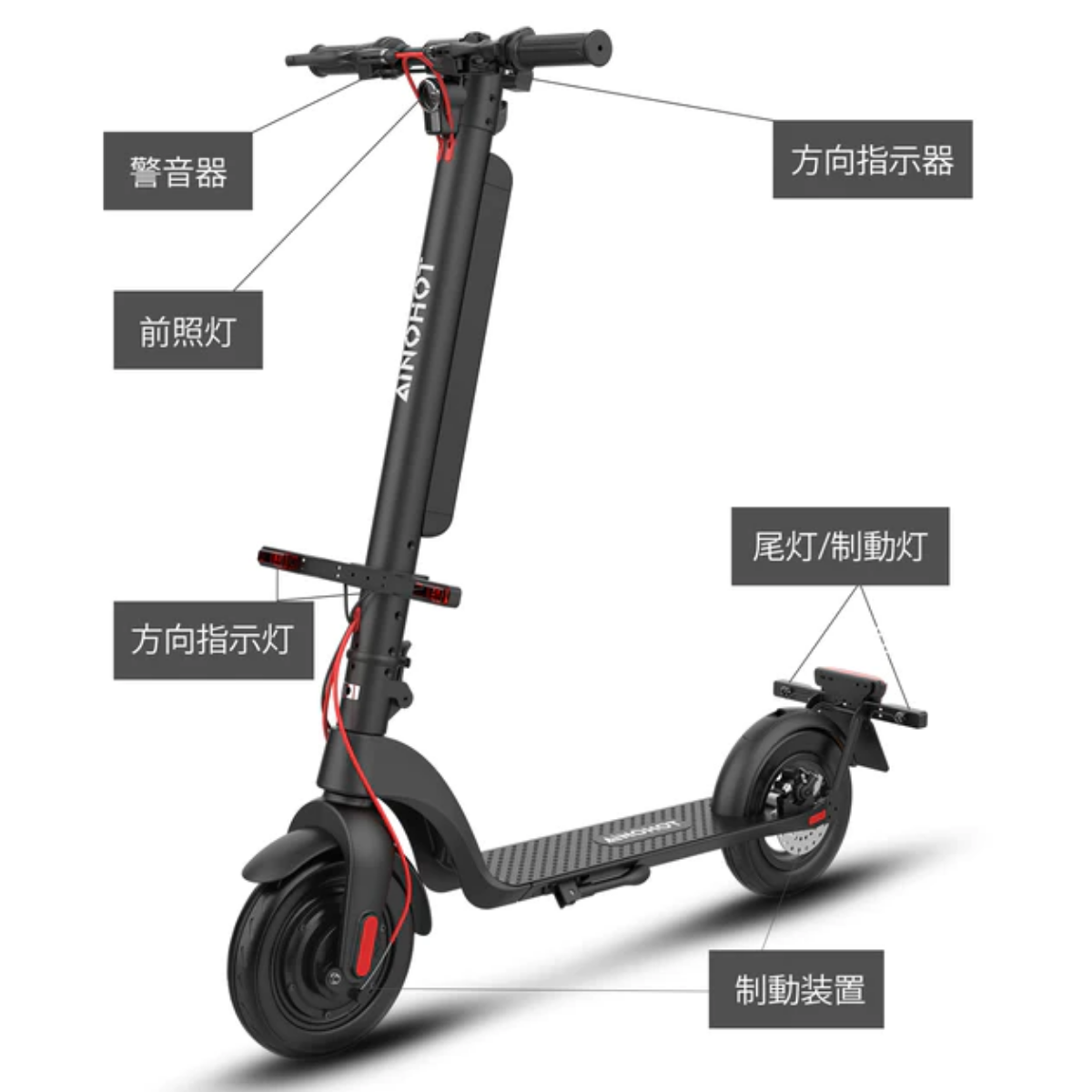 【ev mart 限定特価】AINOHOT S07 ★特定小型原付 電動キックボード(免許不要・公道/歩道走行可能)