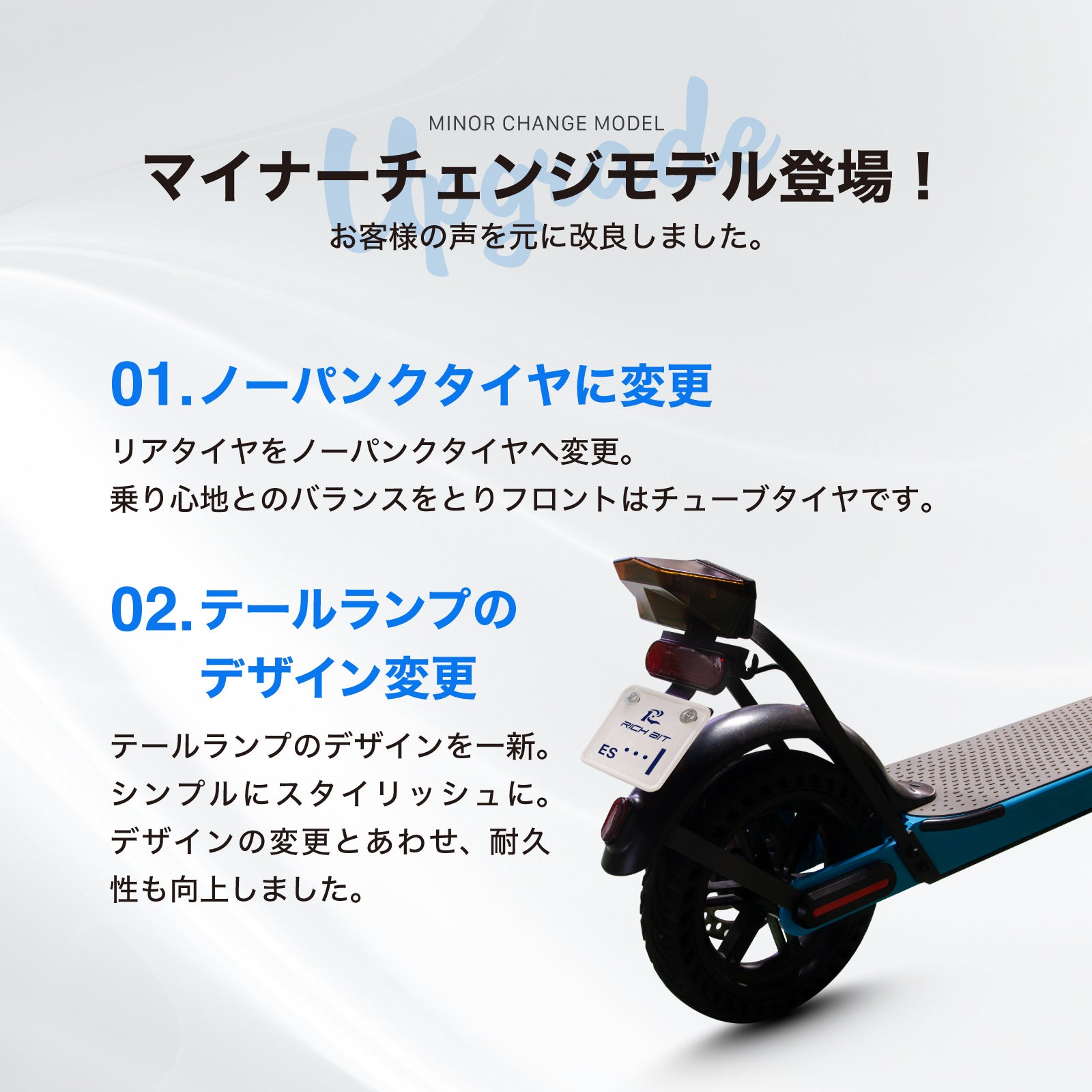 RICHBIT ES1 Pro★特定小型原付 電動キックボード (免許不要・公道/歩道走行可能 )マイナーチェンジモデル