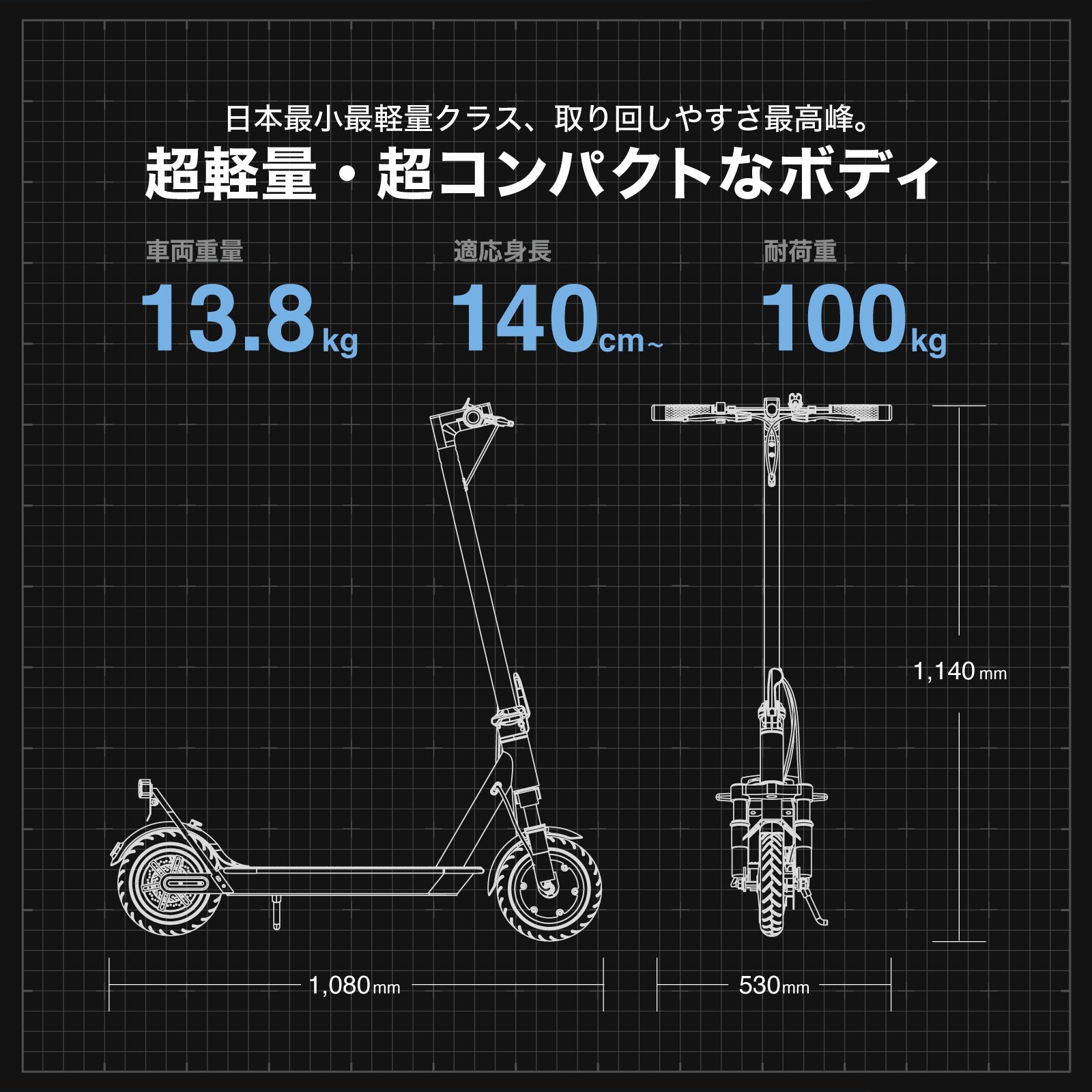 RICHBIT ES1 Pro★特定小型原付 電動キックボード (免許不要・公道/歩道走行可能 )マイナーチェンジモデル