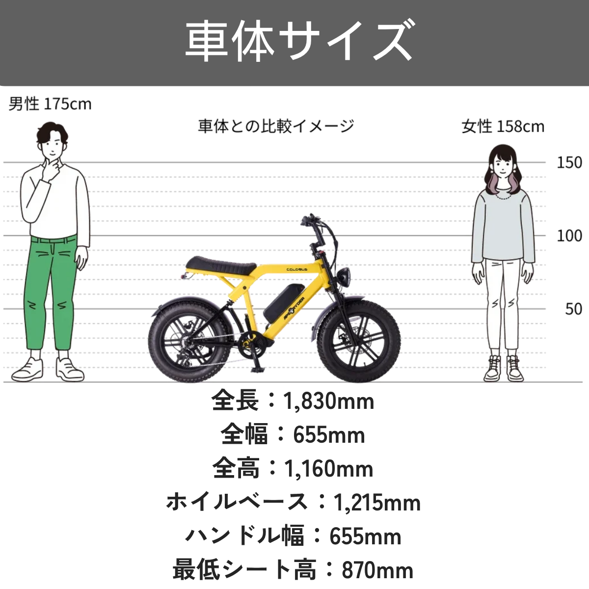 APE RYDER COLOBUS 500W 電動アシスト自転車 ファットタイヤ│店舗受取限定